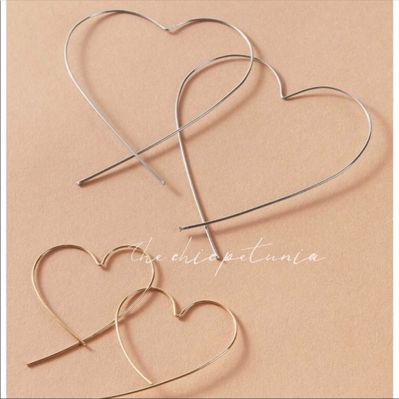 HEART SHAPE HOOP EARRINGS!!!!! - Picture 1 of 3